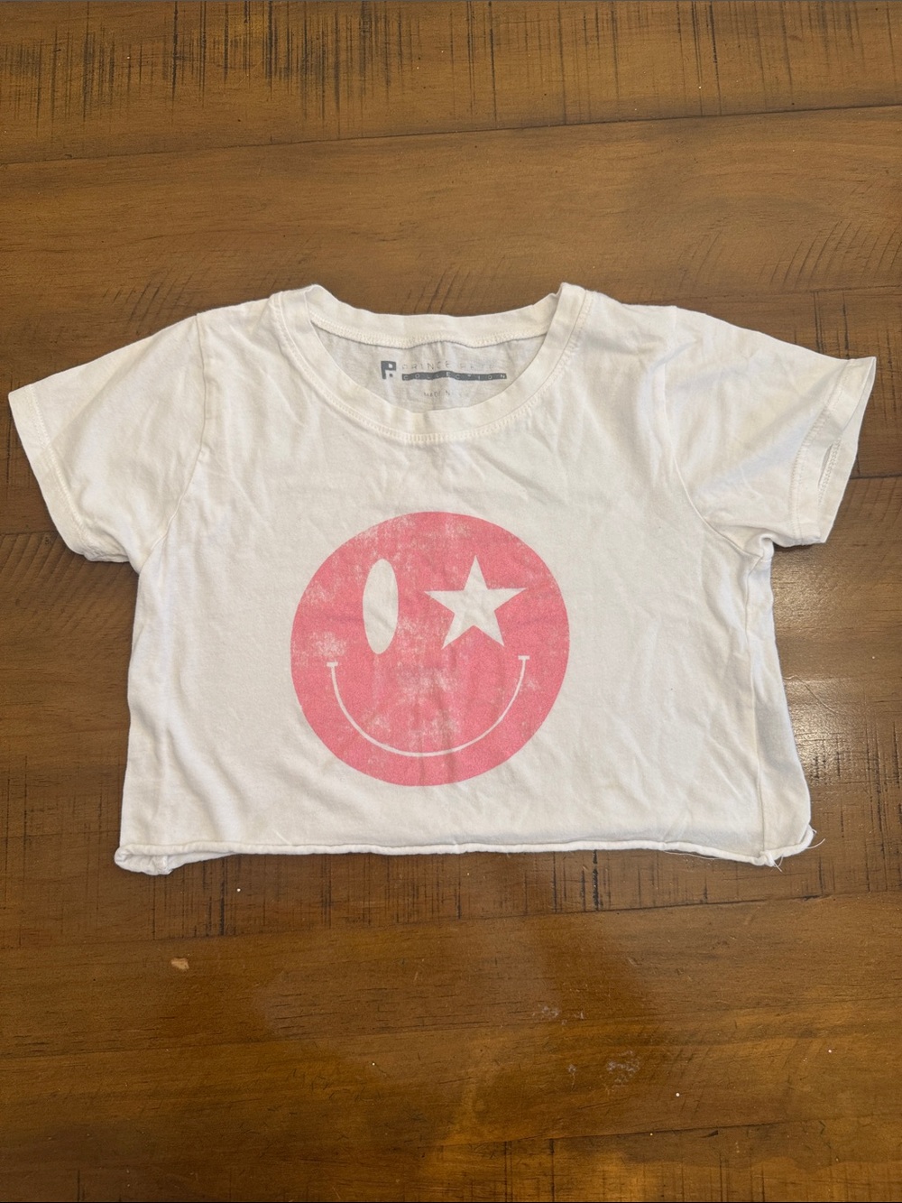 Prince Peter Collection White Tee with Pink Winking Smiley